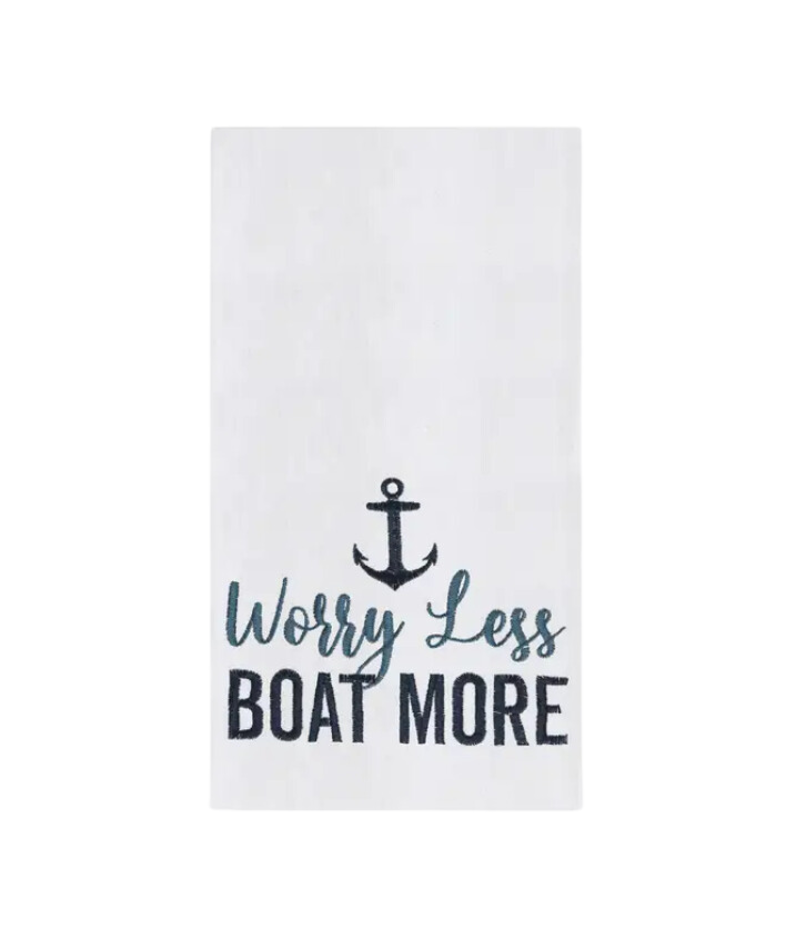 Worry Less Boat More Hand Towel