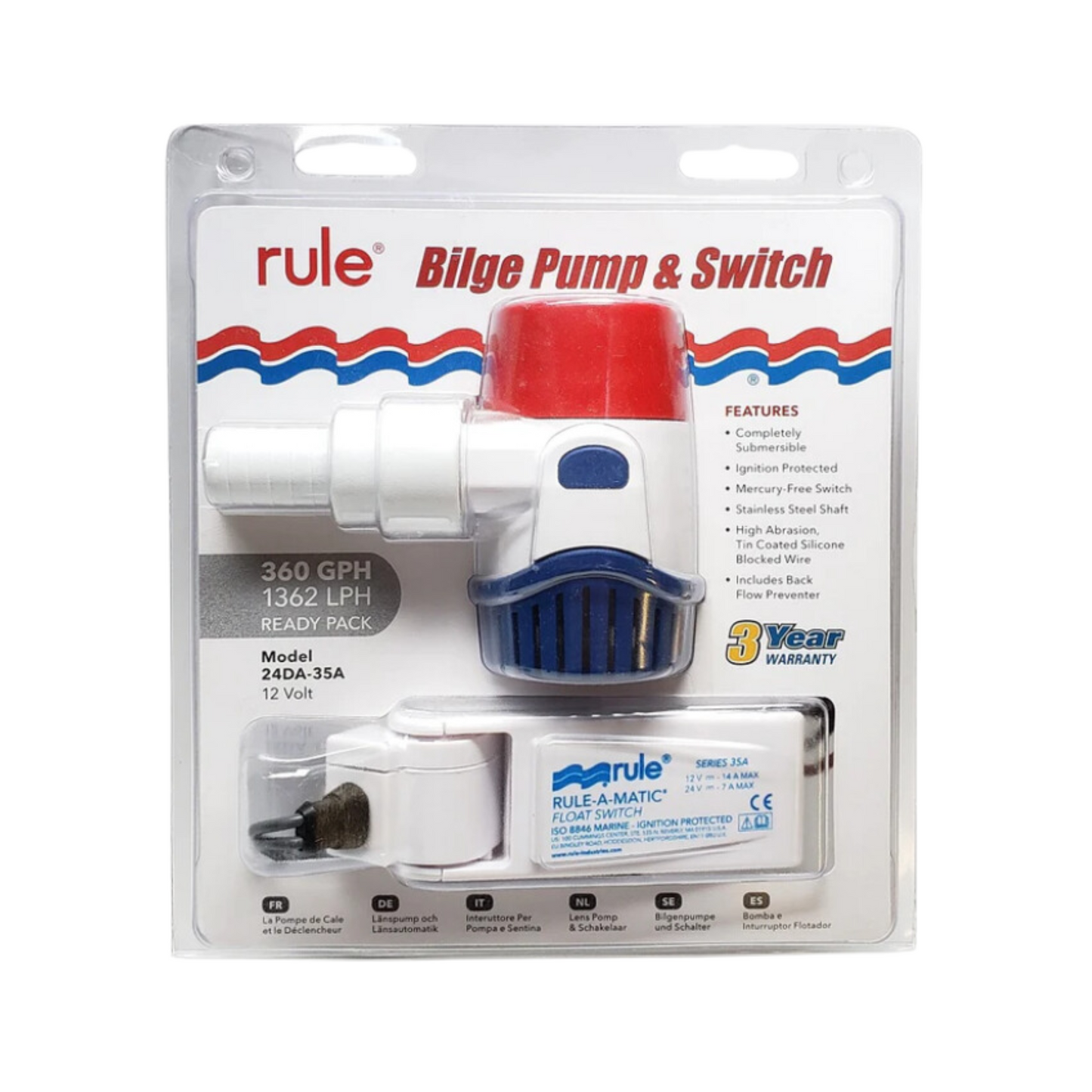Rule Bilge Pump & Switch 360 GPH