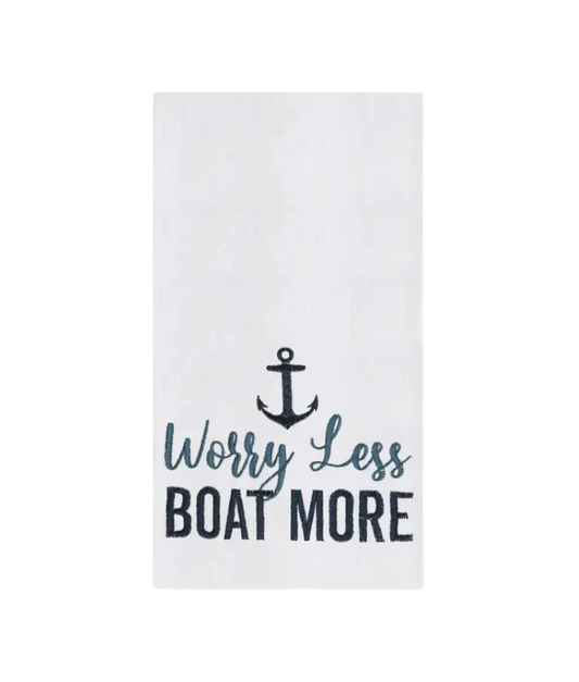 Worry Less Boat More Hand Towel